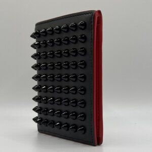 Christian Louboutin Paros Black Leather Studded Bifold Wallet